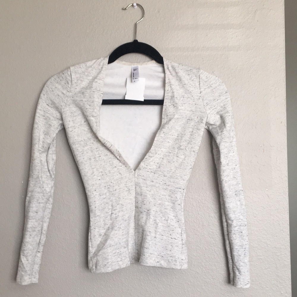 American Apparel Deep V Long Sleeve Shirt